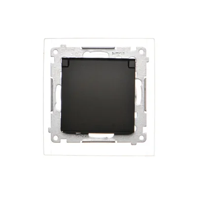 Prise Simon 54 WMDW-50111x-049 pour version IP44 AVEC JOINT (module) 16 A, 250 V~, bornes à vis ; noire *Joint pour châssis S54 PREMIUM