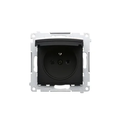 Prise Simon 54 WMDW-50121x-049 pour version IP44 sans joint (module) 16 A, 250 V~, bornes à vis, noire *Joint de cadre requis