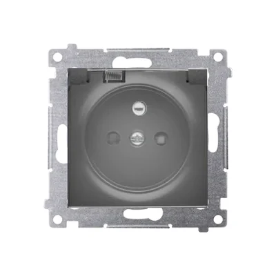 Prise Simon 54 WMDW-53121x-049 pour version IP44 sans joint (module) 16 A, 250 V~, bornes à vis, clapet transparent ; noir *Joint de cadre requis