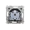 Prise Simon 54 WMDW-53121x-049 pour version IP44 sans joint (module) 16 A, 250 V~, bornes à vis, clapet transparent ; noir *Joint de cadre requis