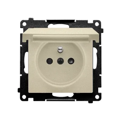 Prise Simon 55 WMDW-50122x-144 pour version IP44 sans joint (module) 16 A, 250 V~, connecteurs rapides. Rabat couleur champagne mat.