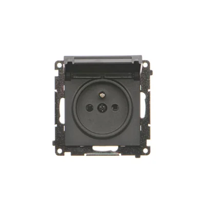 Prise Simon 55 WMDW-50122x-149 pour version IP44 sans joint (module) 16 A, 250 V~, connecteurs rapides. Rabat couleur couvercle ; noir mat