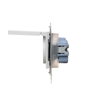 Prise Simon 55 WMDW-50123x-111 pour version IP44 avec joint (module) 16 A, 250 V~, connecteurs rapides. Rabat couleur couvercle ; blanc mat