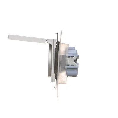 Prise Simon 55 WMDW-50123x-143 pour version IP44 avec joint (module) 16 A, 250 V~, connecteurs rapides. Rabat couleur couvercle ; aluminium mat