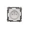 Prise Simon 55 WMDW-50123x-143A pour version IP44 avec joint (module) 16 A, 250 V~, connecteurs rapides. Rabat transparent ; aluminium mat