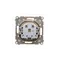 Prise Simon 55 WMDW-50123x-144 pour version IP44 avec joint (module) 16 A, 250 V~, connecteurs rapides. Rabat couleur champagne mat.
