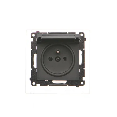 Prise Simon 55 WMDW-50123x-149 pour version IP44 avec joint (module) 16 A, 250 V~, connecteurs rapides. Rabat couleur couvercle ; noir mat