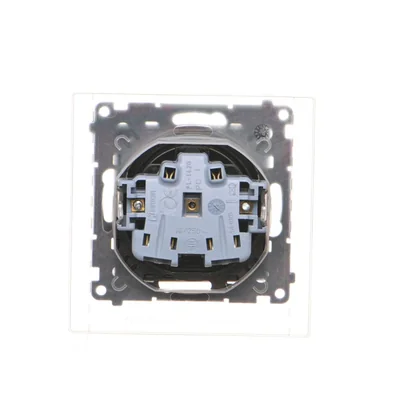 Prise Simon 55 WMDW-50123x-149A pour version IP44 avec joint (module) 16 A, 250 V~, connecteurs rapides. Rabat transparent ; noir mat
