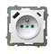 Prise simple AS avec mise à la terre et obturateurs de chemin de courant avec chargeur USB A+C, blanc