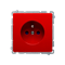Prise simple (module) 230V, aluminium métallisé