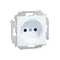 Prise simple sans mise à la terre avec obturateurs pour chemins de courant (module) 16A 250V blanc