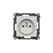 Prise simple Simon 55 WMDW-0011S2-143 avec mise à la terre et obturateurs (module) 16 A, 250 V~, connecteurs rapides ; aluminium mat