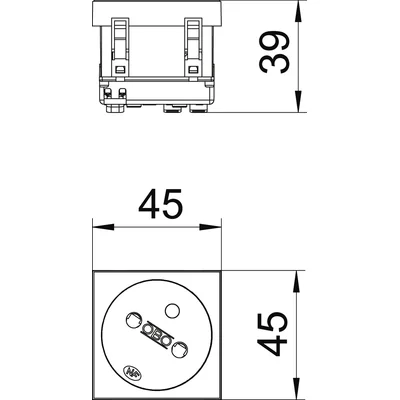 Prise simple STD-F3 RW1 33° avec broche de mise à la terre