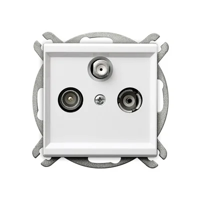 Prise SONATA RTV-SAT, pass-through blanc