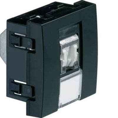 Prise SYSTO IT RJ45 catégorie 6 STP 2 modules noirs