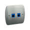 Prise téléphonique double RJ12 argent métallisé