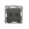 Prise téléphonique double RJ12 (module) anthracite (métallique)