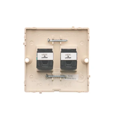 Prise téléphonique double RJ12 (module) beige
