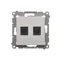 Prise téléphonique double RJ12 (module) blanc