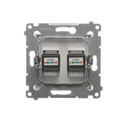Prise téléphonique double RJ12 (module) blanc