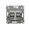 Prise téléphonique double RJ12 (module) blanc