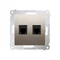 Prise téléphonique double RJ12 (module) or (métallique)