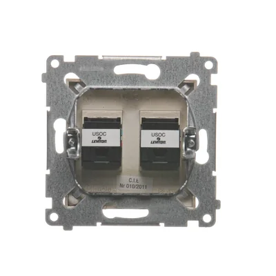 Prise téléphonique double RJ12 (module) or (métallique)