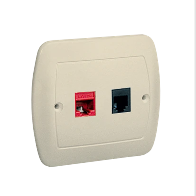 Prise téléphonique RJ12 simple beige