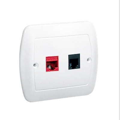 Prise téléphonique RJ12 simple blanche