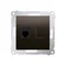 Prise téléphonique RJ12 simple (module) marron métallisé mat