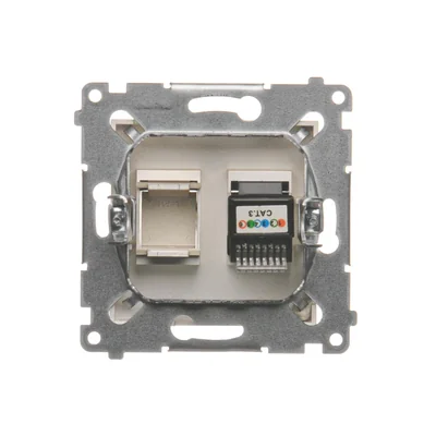 Prise téléphonique RJ12 simple (module) or (métallique)