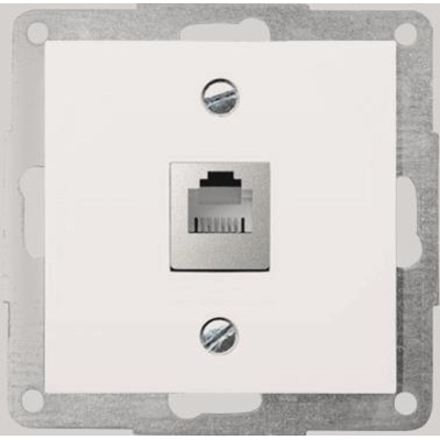 Prise téléphonique simple RJ12 keystone jack crème