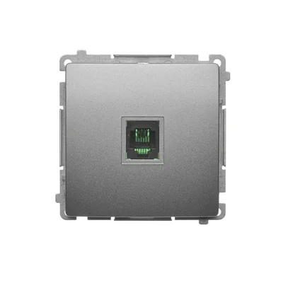 Prise téléphonique universelle simple RJ11 (module) satinée (métallique)