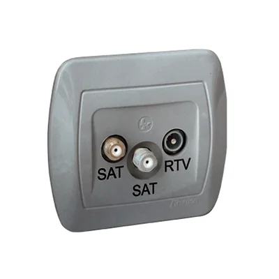 Prise terminal SAT-SAT-RTV, argent (métallique)
