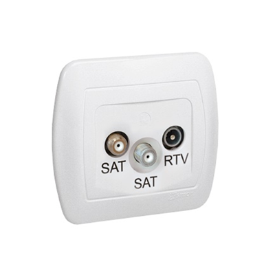 Prise terminal SAT-SAT-RTV blanc