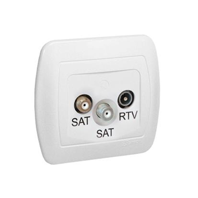 Prise terminal SAT-SAT-RTV blanc