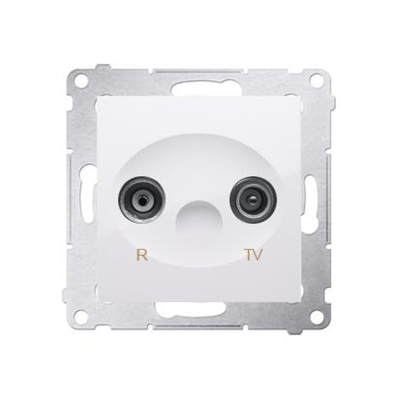 Prise terminale R-TV pour prises de passage (module) blanc