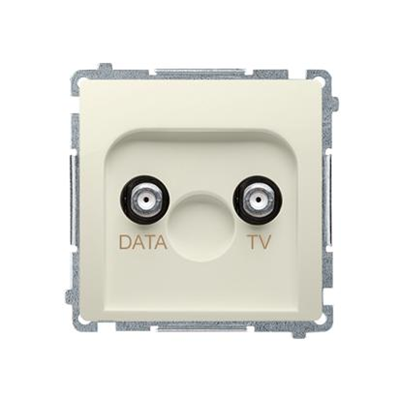 Prise TV-DATA deux ports de sortie type "F" (module) beige