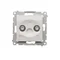 Prise TV-DATA deux ports de sortie type "F" (module) blanc