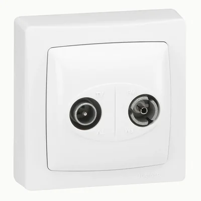 Prise TV-RD blanche