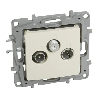 Prise TV-RD-SAT couleur crème
