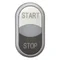 Привід подвійних кнопок з самоповерненням, білий-start, чорний-stop, M22-DDL-WS-GB1/GB0