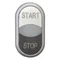 Привід подвійних кнопок з самоповерненням, білий-start, чорний-stop, M22-DDL-WS-GB1/GB0