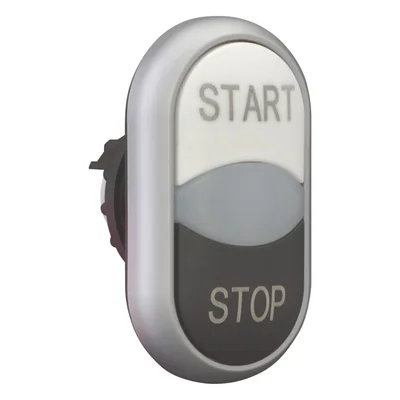 Привід подвійних кнопок з самоповерненням, білий-start, чорний-stop, M22-DDL-WS-GB1/GB0