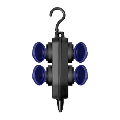 Prodlužovací kabel do dílny odolný proti stříkající vodě IP44, 4 zásuvky (2+2) 2P+Z, IP44, gumový kabel, H05RR-F 3x1,5 mm², délka 5 m