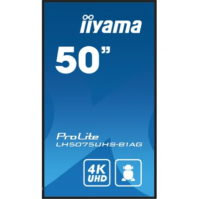 Професійний монітор для цифрових вивісок iiyama ProLite LH5075UHS-B1AG 50” 4K UHD IPS LED, цілодобовий, Android, iiSignage²