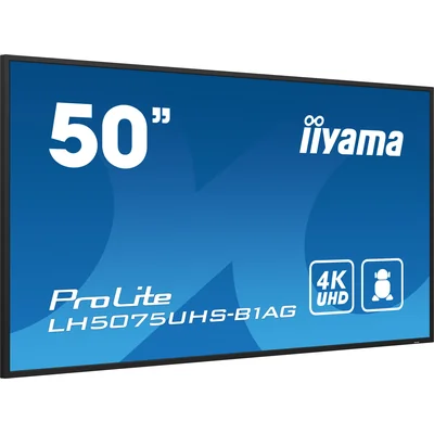 Profesjonalny monitor Digital Signage iiyama ProLite LH5075UHS-B1AG 50” 4K UHD IPS LED, 24/7, Android, iiSignage²