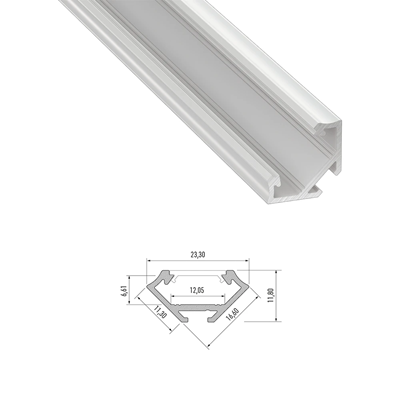 Profil LED narożny A, 202cm aluminiowy biały lakierowany