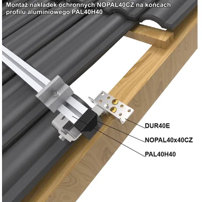 Profilé aluminium PAL40H40/3.3, épaisseur de tôle : 1,5 mm