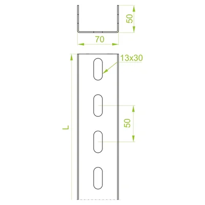 Profilé CE70H50/6, épaisseur de tôle : 4,0 mm